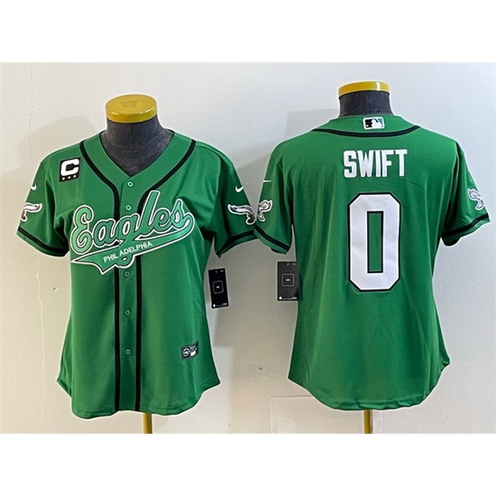 Women Philadelphia Eagles 0 D u2019andre Swift Green With 3 Star C Patch Cool Base Stitched Baseball Jersey 28Run Small 29 Women Philadelphia Eagles 0 D u2019andre Swift Green With 3 Star C Patch Cool Base Stitched Baseball Jersey 28Run Small 29
