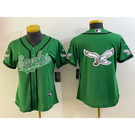 Women Philadelphia Eagles Green Team Big Logo Cool Base Stitched Baseball Jersey 28Run Small 29 2 Women Philadelphia Eagles Green Team Big Logo Cool Base Stitched Baseball Jersey 28Run Small 29 2
