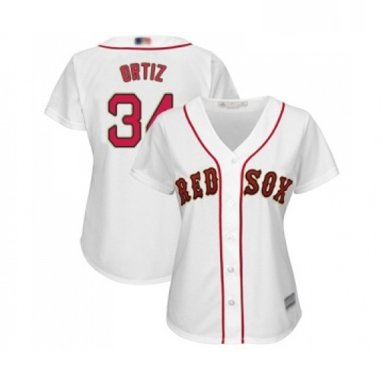 Womens Boston Red Sox 34 David Ortiz Authentic White 2019 Gold Program Cool Base Baseball Jersey Womens Boston Red Sox 34 David Ortiz Authentic White 2019 Gold Program Cool Base Baseball Jersey