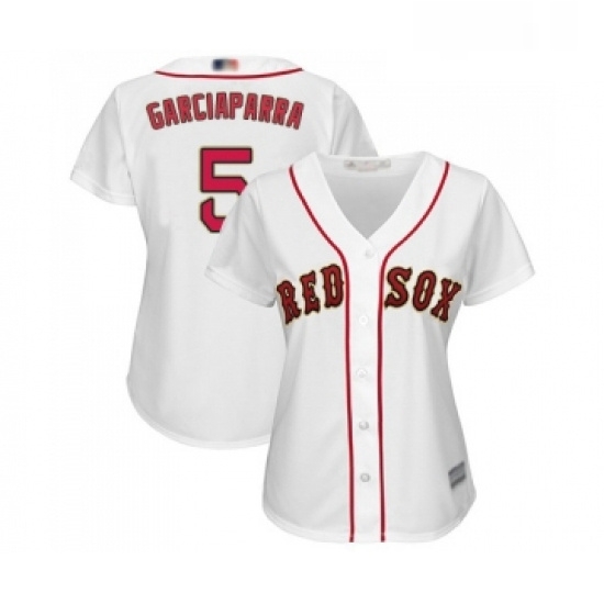 Womens Boston Red Sox 5 Nomar Garciaparra Authentic White 2019 Gold Program Cool Base Baseball Jersey Womens Boston Red Sox 5 Nomar Garciaparra Authentic White 2019 Gold Program Cool Base Baseball Jersey