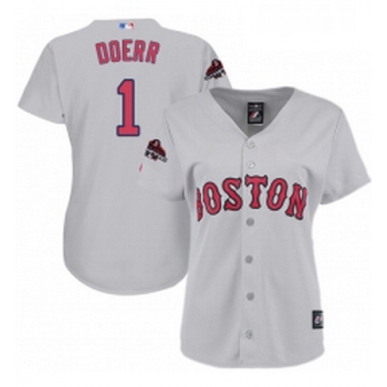 Womens Majestic Boston Red Sox 1 Bobby Doerr Authentic Grey Road 2018 World Series Champions MLB Jersey Womens Majestic Boston Red Sox 1 Bobby Doerr Authentic Grey Road 2018 World Series Champions MLB Jersey