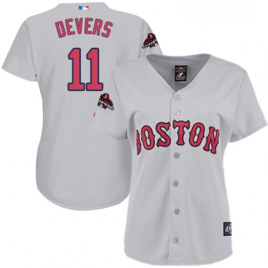 Womens Majestic Boston Red Sox 11 Rafael Devers Authentic Grey Road 2018 World Series Champions MLB Jersey Womens Majestic Boston Red Sox 11 Rafael Devers Authentic Grey Road 2018 World Series Champions MLB Jersey