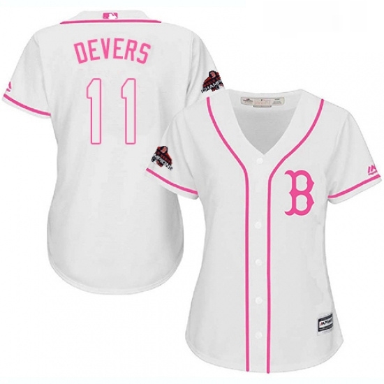 Womens Majestic Boston Red Sox 11 Rafael Devers Authentic White Fashion 2018 World Series Champions MLB Jersey Womens Majestic Boston Red Sox 11 Rafael Devers Authentic White Fashion 2018 World Series Champions MLB Jersey