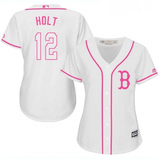 Womens Majestic Boston Red Sox 12 Brock Holt Authentic White Fashion MLB Jersey Womens Majestic Boston Red Sox 12 Brock Holt Authentic White Fashion MLB Jersey