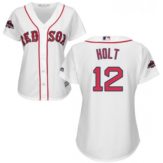 Womens Majestic Boston Red Sox 12 Brock Holt Authentic White Home 2018 World Series Champions MLB Jersey Womens Majestic Boston Red Sox 12 Brock Holt Authentic White Home 2018 World Series Champions MLB Jersey