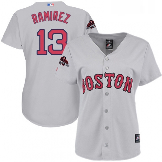 Womens Majestic Boston Red Sox 13 Hanley Ramirez Authentic Grey Road 2018 World Series Champions MLB Jersey Womens Majestic Boston Red Sox 13 Hanley Ramirez Authentic Grey Road 2018 World Series Champions MLB Jersey