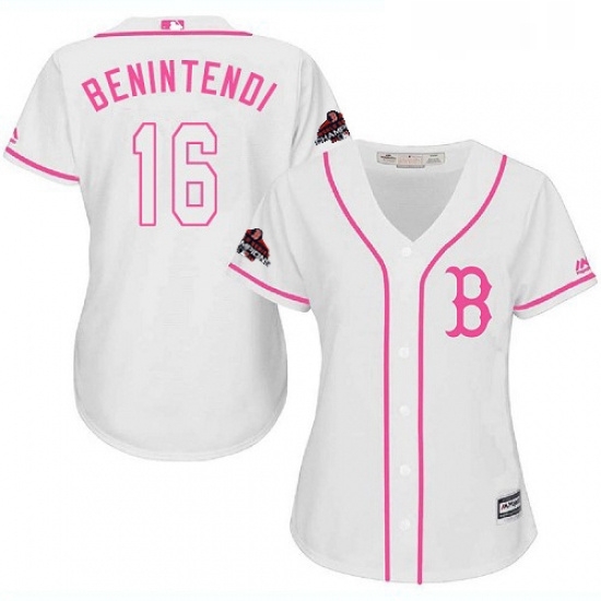 Womens Majestic Boston Red Sox 16 Andrew Benintendi Authentic White Fashion 2018 World Series Champions MLB Jersey Womens Majestic Boston Red Sox 16 Andrew Benintendi Authentic White Fashion 2018 World Series Champions MLB Jersey