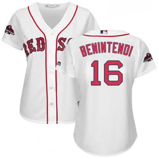 Womens Majestic Boston Red Sox 16 Andrew Benintendi Authentic White Home 2018 World Series Champions MLB Jersey Womens Majestic Boston Red Sox 16 Andrew Benintendi Authentic White Home 2018 World Series Champions MLB Jersey