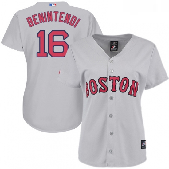 Womens Majestic Boston Red Sox 16 Andrew Benintendi Replica Grey Road MLB Jersey Womens Majestic Boston Red Sox 16 Andrew Benintendi Replica Grey Road MLB Jersey