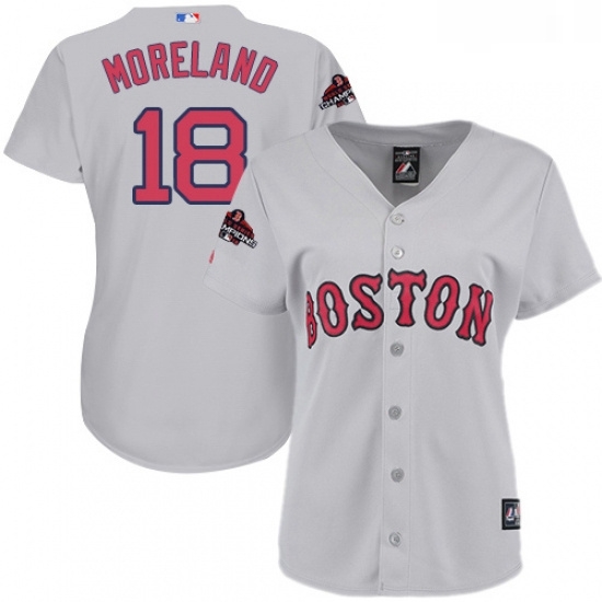 Womens Majestic Boston Red Sox 18 Mitch Moreland Authentic Grey Road 2018 World Series Champions MLB Jersey Womens Majestic Boston Red Sox 18 Mitch Moreland Authentic Grey Road 2018 World Series Champions MLB Jersey