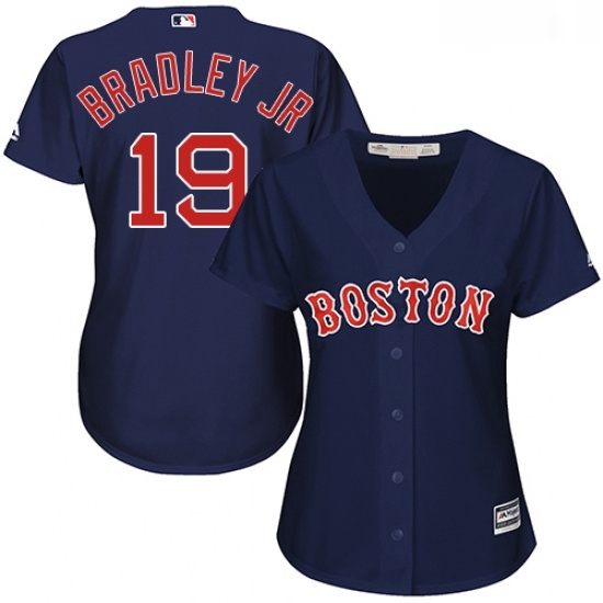 Womens Majestic Boston Red Sox 19 Jackie Bradley Jr Replica Navy Blue Alternate Road MLB Jersey Womens Majestic Boston Red Sox 19 Jackie Bradley Jr Replica Navy Blue Alternate Road MLB Jersey