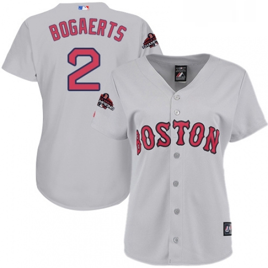 Womens Majestic Boston Red Sox 2 Xander Bogaerts Authentic Grey Road 2018 World Series Champions MLB Jersey Womens Majestic Boston Red Sox 2 Xander Bogaerts Authentic Grey Road 2018 World Series Champions MLB Jersey