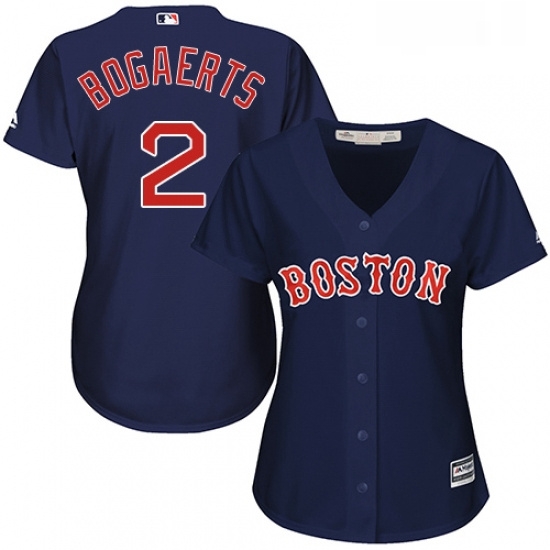 Womens Majestic Boston Red Sox 2 Xander Bogaerts Authentic Navy Blue Alternate Road MLB Jersey Womens Majestic Boston Red Sox 2 Xander Bogaerts Authentic Navy Blue Alternate Road MLB Jersey