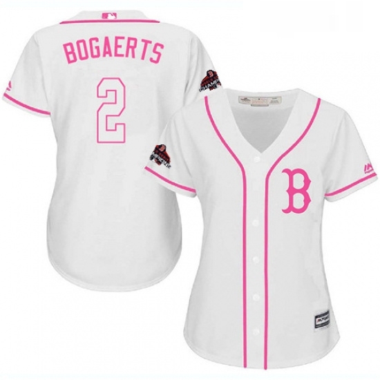 Womens Majestic Boston Red Sox 2 Xander Bogaerts Authentic White Fashion 2018 World Series Champions MLB Jersey Womens Majestic Boston Red Sox 2 Xander Bogaerts Authentic White Fashion 2018 World Series Champions MLB Jersey