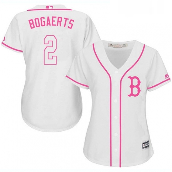 Womens Majestic Boston Red Sox 2 Xander Bogaerts Replica White Fashion MLB Jersey Womens Majestic Boston Red Sox 2 Xander Bogaerts Replica White Fashion MLB Jersey