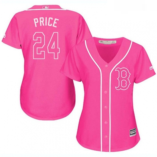 Womens Majestic Boston Red Sox 24 David Price Authentic Pink Fashion MLB Jersey Womens Majestic Boston Red Sox 24 David Price Authentic Pink Fashion MLB Jersey