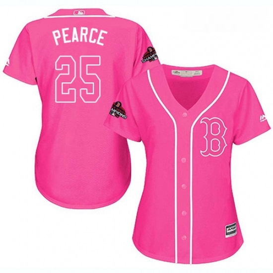 Womens Majestic Boston Red Sox 25 Steve Pearce Authentic Pink Fashion 2018 World Series Champions MLB Jersey Womens Majestic Boston Red Sox 25 Steve Pearce Authentic Pink Fashion 2018 World Series Champions MLB Jersey
