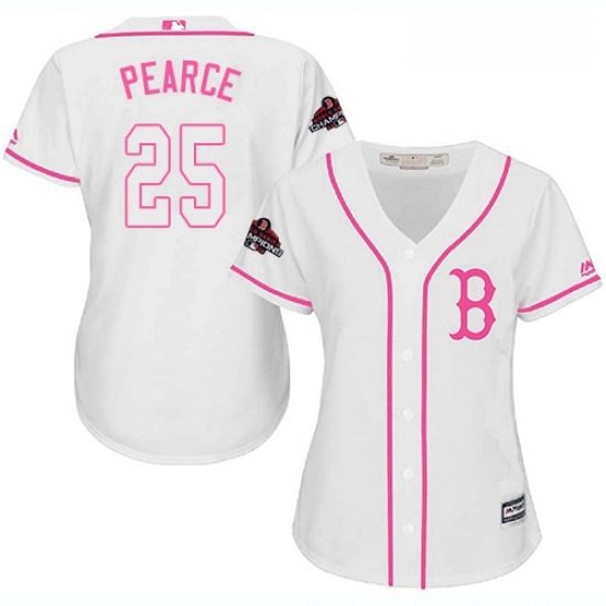 Womens Majestic Boston Red Sox 25 Steve Pearce Authentic White Fashion 2018 World Series Champions MLB Jersey Womens Majestic Boston Red Sox 25 Steve Pearce Authentic White Fashion 2018 World Series Champions MLB Jersey
