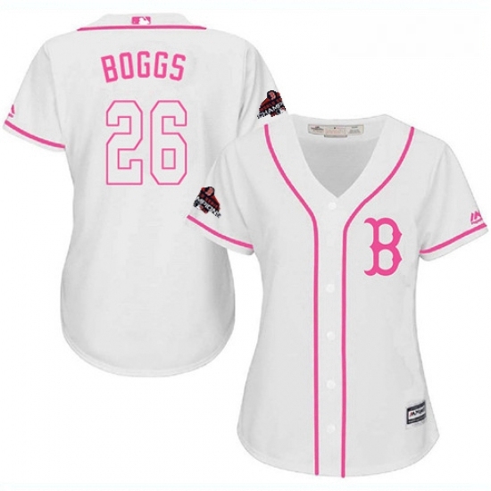 Womens Majestic Boston Red Sox 26 Wade Boggs Authentic White Fashion 2018 World Series Champions MLB Jersey Womens Majestic Boston Red Sox 26 Wade Boggs Authentic White Fashion 2018 World Series Champions MLB Jersey