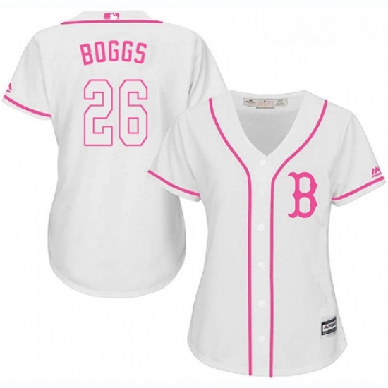Womens Majestic Boston Red Sox 26 Wade Boggs Authentic White Fashion MLB Jersey Womens Majestic Boston Red Sox 26 Wade Boggs Authentic White Fashion MLB Jersey