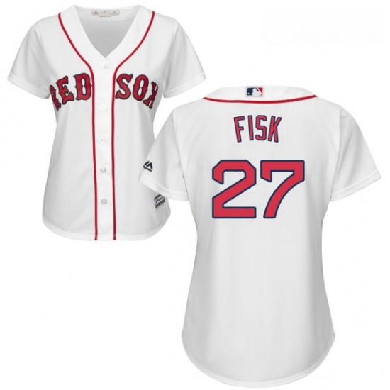 Womens Majestic Boston Red Sox 27 Carlton Fisk Authentic White Home MLB Jersey Womens Majestic Boston Red Sox 27 Carlton Fisk Authentic White Home MLB Jersey