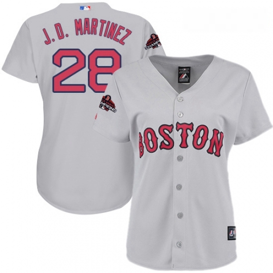 Womens Majestic Boston Red Sox 28 J D Martinez Authentic Grey Road 2018 World Series Champions MLB Jerse Womens Majestic Boston Red Sox 28 J D Martinez Authentic Grey Road 2018 World Series Champions MLB Jerse