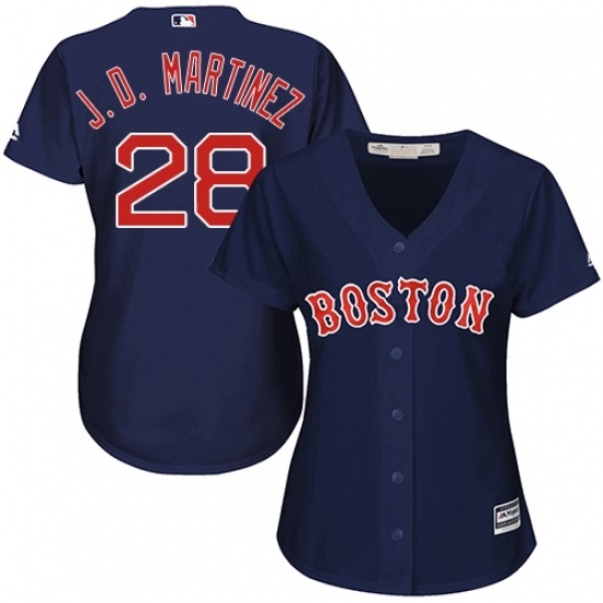 Womens Majestic Boston Red Sox 28 J D Martinez Authentic Navy Blue Alternate Road MLB Jersey Womens Majestic Boston Red Sox 28 J D Martinez Authentic Navy Blue Alternate Road MLB Jersey