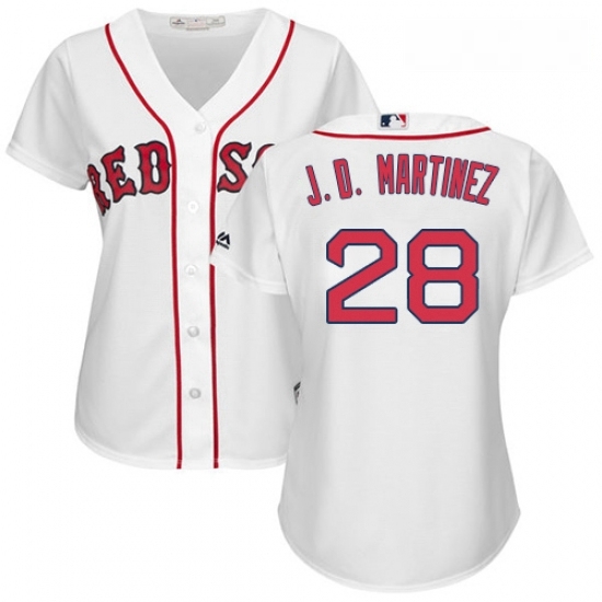 Womens Majestic Boston Red Sox 28 J D Martinez Replica White Home MLB Jersey Womens Majestic Boston Red Sox 28 J D Martinez Replica White Home MLB Jersey