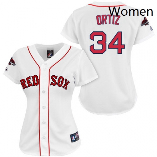Womens Majestic Boston Red Sox 34 David Ortiz Authentic White 2018 World Series Champions MLB Jersey Womens Majestic Boston Red Sox 34 David Ortiz Authentic White 2018 World Series Champions MLB Jersey