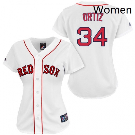 Womens Majestic Boston Red Sox 34 David Ortiz Replica White MLB Jersey Womens Majestic Boston Red Sox 34 David Ortiz Replica White MLB Jersey