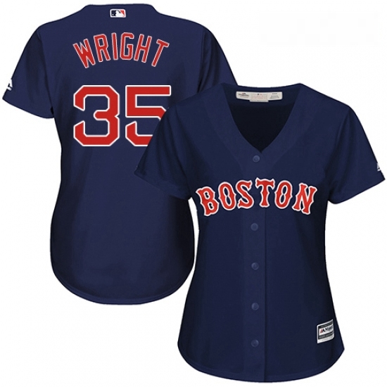 Womens Majestic Boston Red Sox 35 Steven Wright Authentic Navy Blue Alternate Road MLB Jersey Womens Majestic Boston Red Sox 35 Steven Wright Authentic Navy Blue Alternate Road MLB Jersey