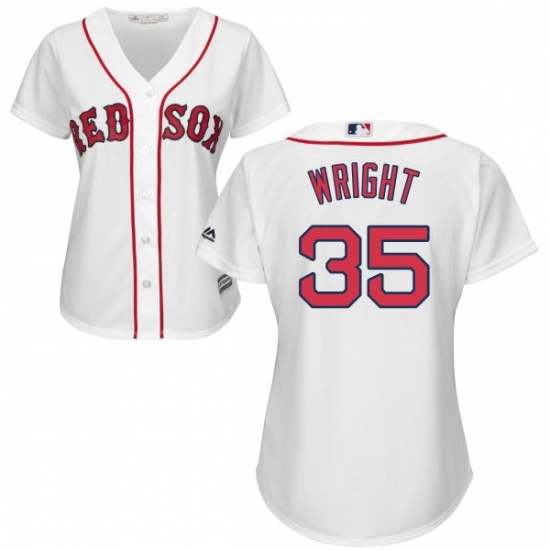 Womens Majestic Boston Red Sox 35 Steven Wright Replica White Home MLB Jersey Womens Majestic Boston Red Sox 35 Steven Wright Replica White Home MLB Jersey