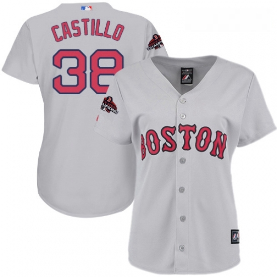 Womens Majestic Boston Red Sox 38 Rusney Castillo Authentic Grey Road 2018 World Series Champions MLB Jersey Womens Majestic Boston Red Sox 38 Rusney Castillo Authentic Grey Road 2018 World Series Champions MLB Jersey