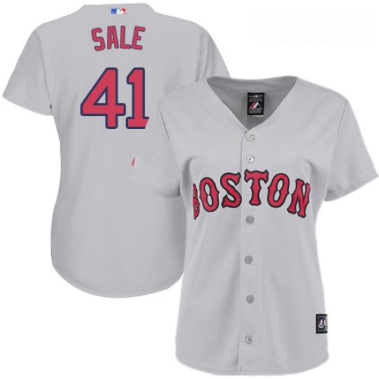 Womens Majestic Boston Red Sox 41 Chris Sale Authentic Grey Road MLB Jersey Womens Majestic Boston Red Sox 41 Chris Sale Authentic Grey Road MLB Jersey