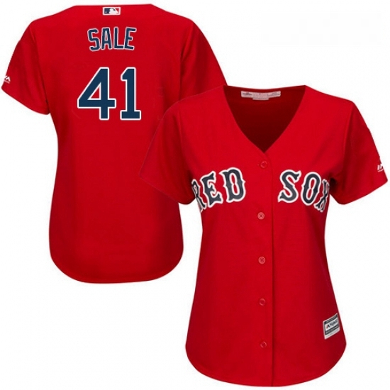 Womens Majestic Boston Red Sox 41 Chris Sale Authentic Red Alternate Home MLB Jersey Womens Majestic Boston Red Sox 41 Chris Sale Authentic Red Alternate Home MLB Jersey