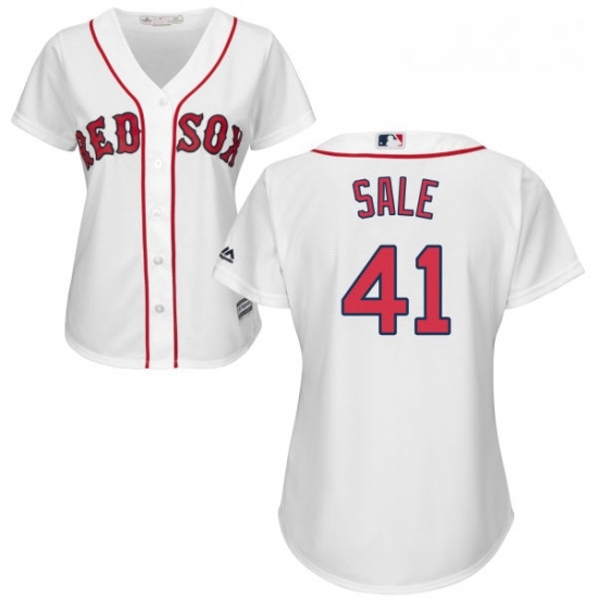 Womens Majestic Boston Red Sox 41 Chris Sale Authentic White Home MLB Jersey Womens Majestic Boston Red Sox 41 Chris Sale Authentic White Home MLB Jersey