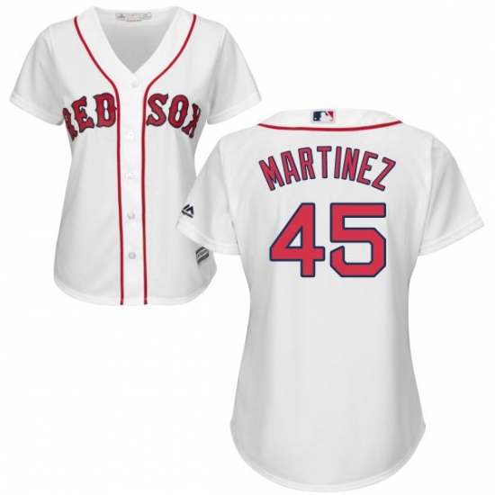 Womens Majestic Boston Red Sox 45 Pedro Martinez Authentic White Home MLB Jersey Womens Majestic Boston Red Sox 45 Pedro Martinez Authentic White Home MLB Jersey