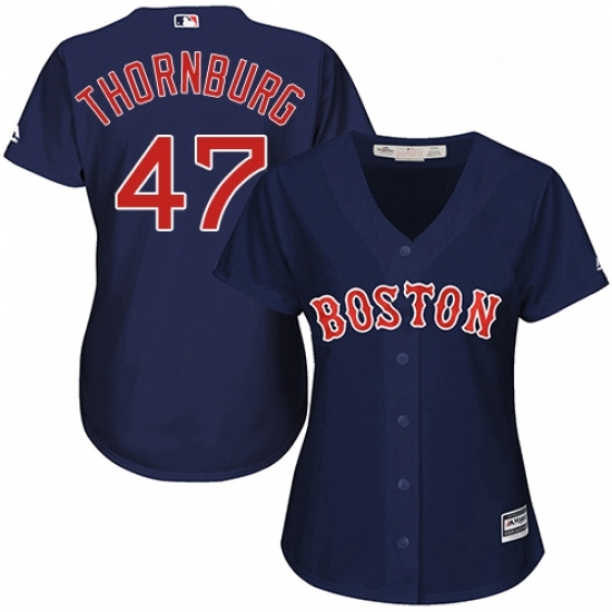 Womens Majestic Boston Red Sox 47 Tyler Thornburg Replica Navy Blue Alternate Road MLB Jersey Womens Majestic Boston Red Sox 47 Tyler Thornburg Replica Navy Blue Alternate Road MLB Jersey