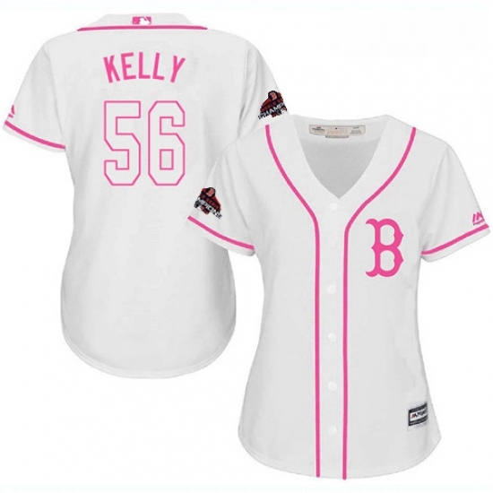 Womens Majestic Boston Red Sox 56 Joe Kelly Authentic White Fashion 2018 World Series Champions MLB Jersey Womens Majestic Boston Red Sox 56 Joe Kelly Authentic White Fashion 2018 World Series Champions MLB Jersey