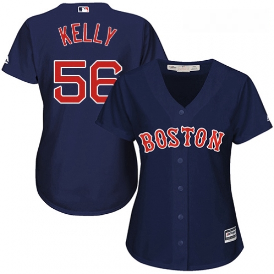 Womens Majestic Boston Red Sox 56 Joe Kelly Replica Navy Blue Alternate Road MLB Jersey Womens Majestic Boston Red Sox 56 Joe Kelly Replica Navy Blue Alternate Road MLB Jersey