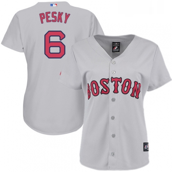 Womens Majestic Boston Red Sox 6 Johnny Pesky Authentic Grey Road MLB Jersey Womens Majestic Boston Red Sox 6 Johnny Pesky Authentic Grey Road MLB Jersey