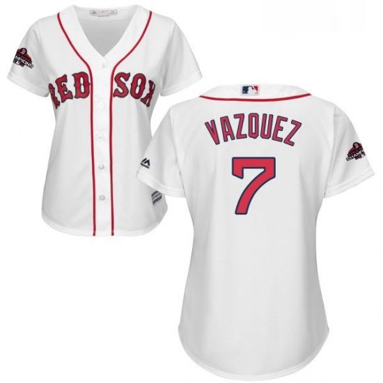 Womens Majestic Boston Red Sox 7 Christian Vazquez Authentic White Home 2018 World Series Champions MLB Jersey Womens Majestic Boston Red Sox 7 Christian Vazquez Authentic White Home 2018 World Series Champions MLB Jersey