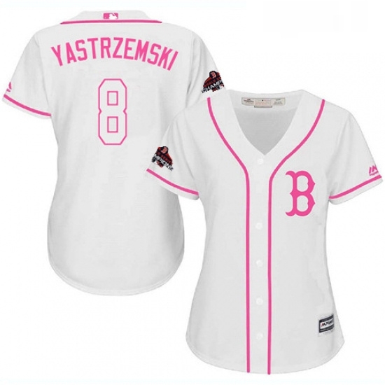 Womens Majestic Boston Red Sox 8 Carl Yastrzemski Authentic White Fashion 2018 World Series Champions MLB Jersey Womens Majestic Boston Red Sox 8 Carl Yastrzemski Authentic White Fashion 2018 World Series Champions MLB Jersey