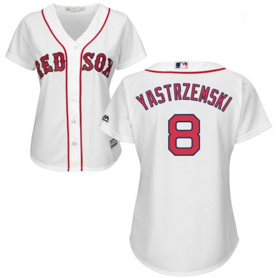 Womens Majestic Boston Red Sox 8 Carl Yastrzemski Replica White Home MLB Jersey Womens Majestic Boston Red Sox 8 Carl Yastrzemski Replica White Home MLB Jersey