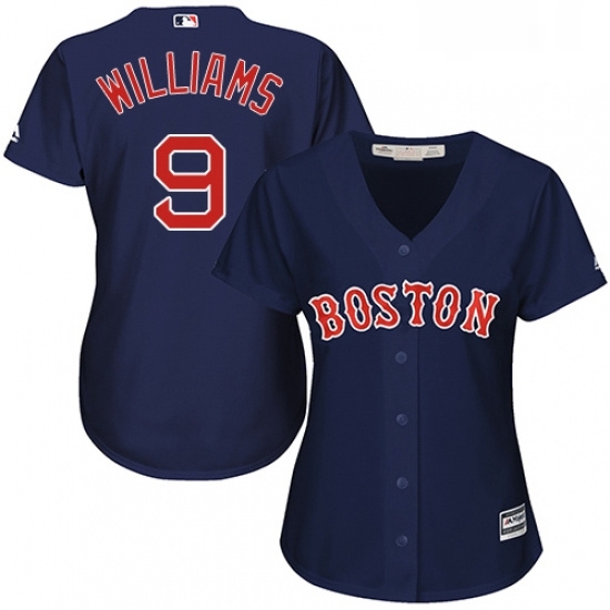 Womens Majestic Boston Red Sox 9 Ted Williams Authentic Navy Blue Alternate Road MLB Jersey Womens Majestic Boston Red Sox 9 Ted Williams Authentic Navy Blue Alternate Road MLB Jersey