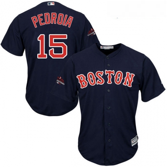 Youth Majestic Boston Red Sox 15 Dustin Pedroia Authentic Navy Blue Alternate Road Cool Base 2018 World Series Champions MLB Jersey Youth Majestic Boston Red Sox 15 Dustin Pedroia Authentic Navy Blue Alternate Road Cool Base 2018 World Series Champions MLB Jersey