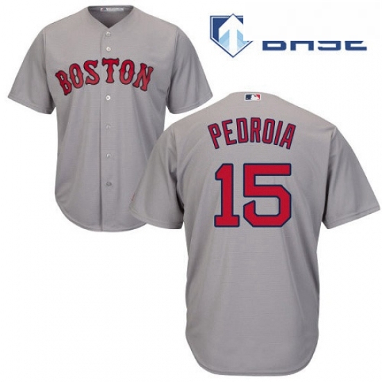Youth Majestic Boston Red Sox 15 Dustin Pedroia Replica Grey Road Cool Base MLB Jersey Youth Majestic Boston Red Sox 15 Dustin Pedroia Replica Grey Road Cool Base MLB Jersey