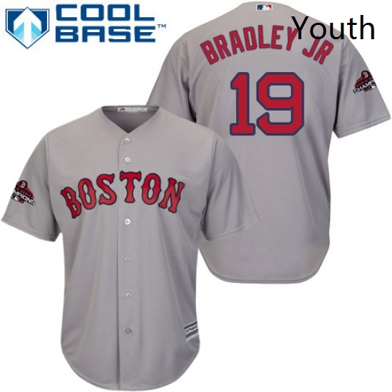 Youth Majestic Boston Red Sox 19 Jackie Bradley Jr Authentic Grey Road Cool Base 2018 World Series Champions MLB Jersey Youth Majestic Boston Red Sox 19 Jackie Bradley Jr Authentic Grey Road Cool Base 2018 World Series Champions MLB Jersey