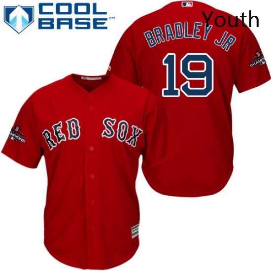 Youth Majestic Boston Red Sox 19 Jackie Bradley Jr Authentic Red Alternate Home Cool Base 2018 World Series Champions MLB Jersey Youth Majestic Boston Red Sox 19 Jackie Bradley Jr Authentic Red Alternate Home Cool Base 2018 World Series Champions MLB Jersey