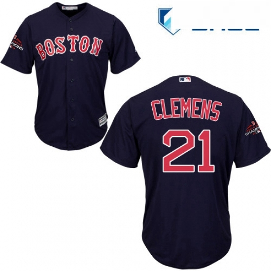 Youth Majestic Boston Red Sox 21 Roger Clemens Authentic Navy Blue Alternate Road Cool Base 2018 World Series Champions MLB Jersey Youth Majestic Boston Red Sox 21 Roger Clemens Authentic Navy Blue Alternate Road Cool Base 2018 World Series Champions MLB Jersey